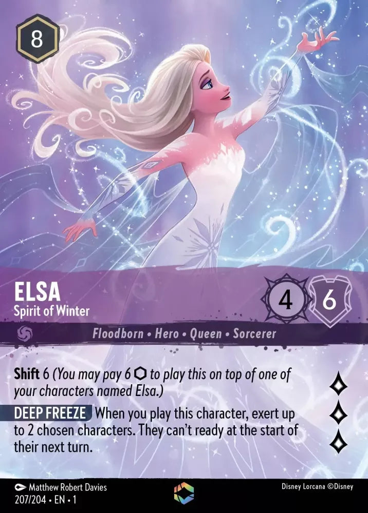 Elsa Spirit of Winter, The First Chapter 207/204  Secret Enchanted Rare Foil