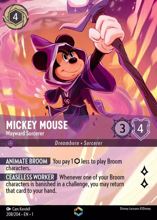 Mickey Mouse Wayward Sorcerer, The First Chapter 208/204  Secret Enchanted Rare Foil