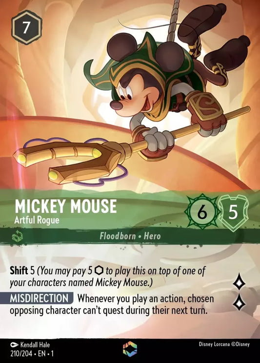 Mickey Mouse Artful Rogue, The First Chapter 210/204  Secret Enchanted Rare Foil