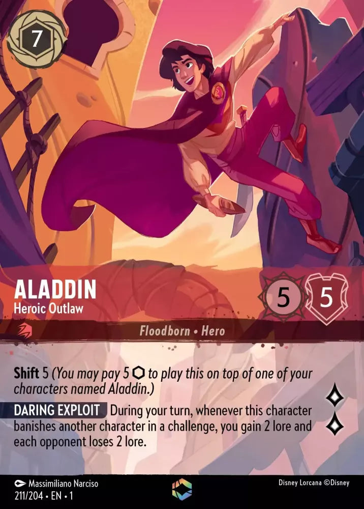 Aladdin Heroic Outlaw, The First Chapter 211/204  Secret Enchanted Rare Foil