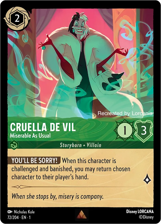 Cruella De Vil Miserable as Usual, The First Chapter 72/204 Foil